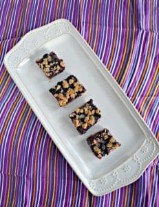 Blueberry Oatmeal Bars can be eaten for breakfast, snack, or dessert!