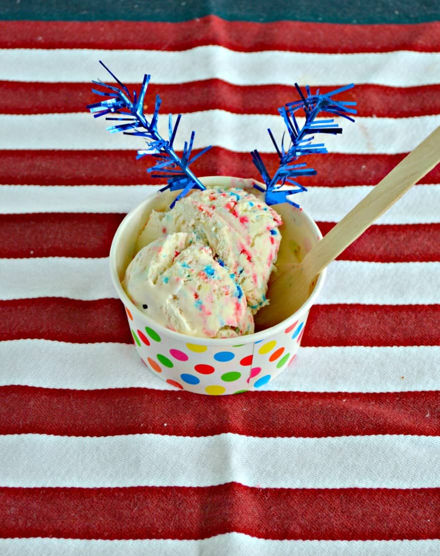 No Churn Patriotic Funfetti Ice Cream