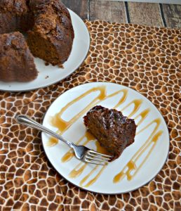 Ginger Cake with caramel sauce is delicious with coffee or tea