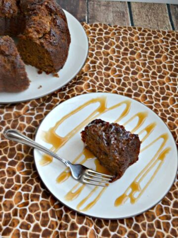 Ginger Cake with caramel sauce is delicious with coffee or tea