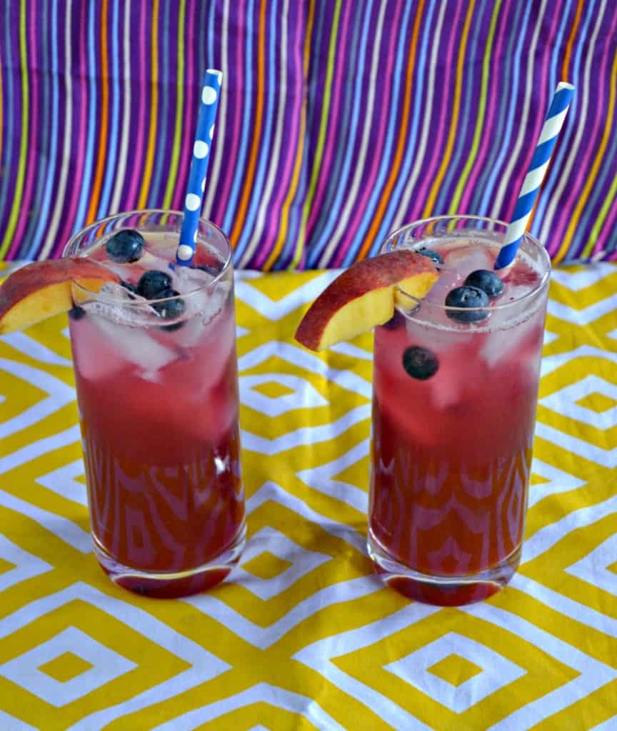 Cool off this summer with refreshing Blueberry Peach Lemonade!