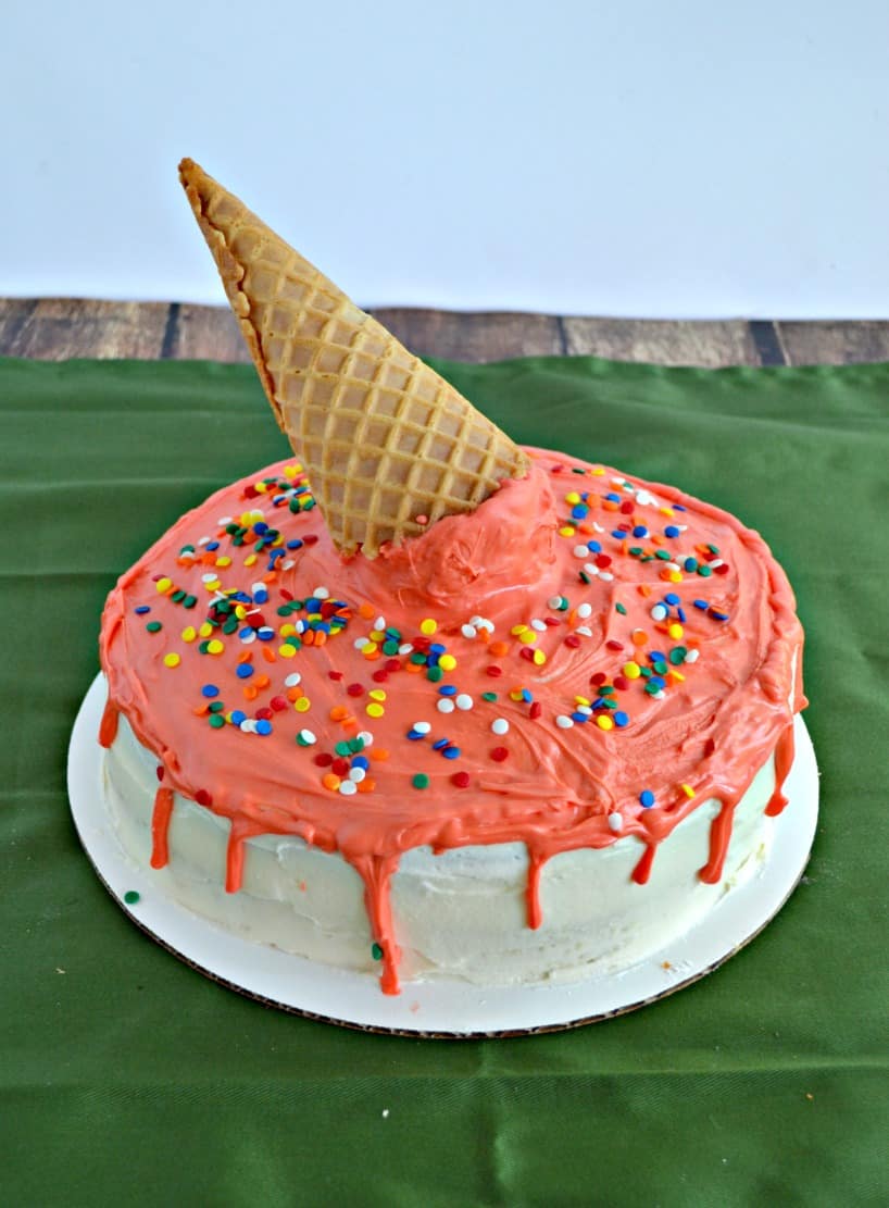 Looking for the perfect summer dessert? You've got to try this easy to make Ice Cream Cone Drip Cake!