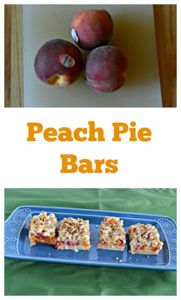 It's easy to make homemade Peach Pie Bars!