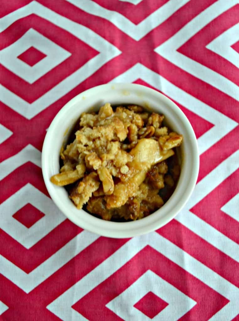 Grab a spoon and dig into this Caramel Apple Pecan Cobbler