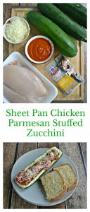 With only a handful of ingredients and just 30 minutes you can make Sheet Pan Chicken Parmesan Stuffed Zucchini