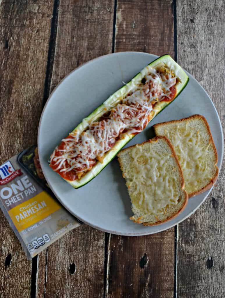 Trying to get the kids to eat more vegetables? They won't be able to resist Chicken Parmesan Stuffed Zucchini Boats