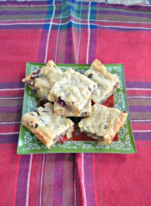 Soft and delicious blondies studded with chocolate and cranberries