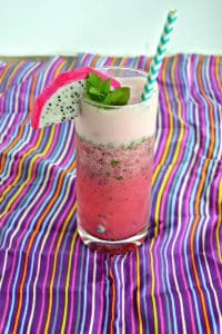 I can't get enough of this vibrant pink color of this Draagon Fruit Pomegranate Mojito!