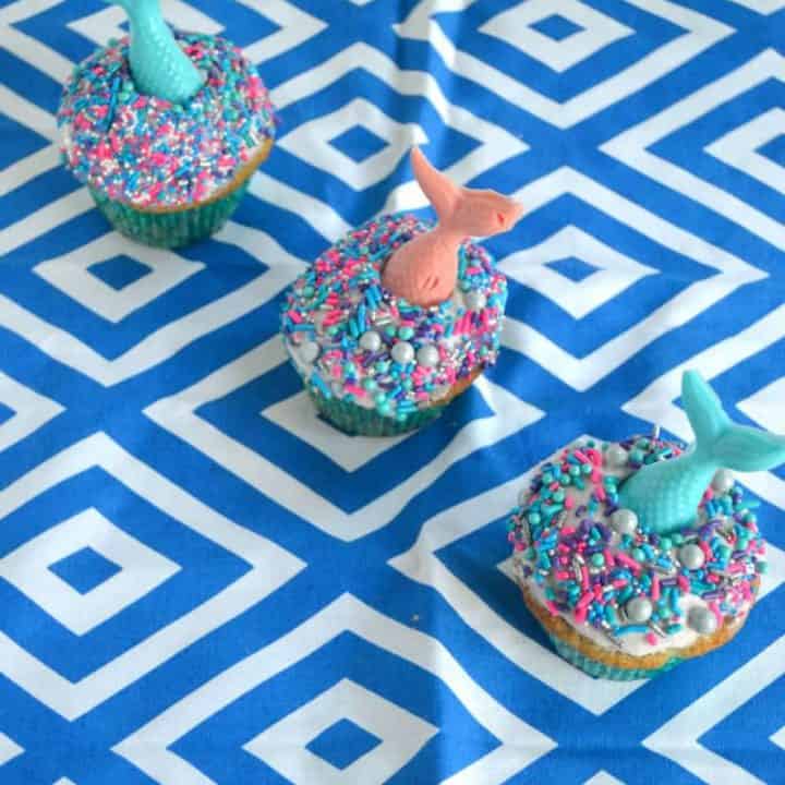What kid wouldn't want to bite into one of these super fun Lemon Mermaid Cupcakes??