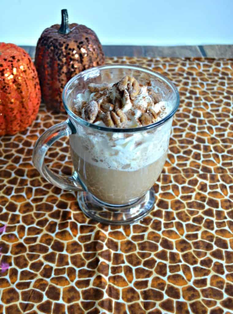 Fall is here and that means cooler weather. Sip on this Spiced Pecan Latte while on your porch.
