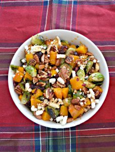 This colorful Sweet and Spicy Brussels Sprouts and Butternut Squash makes the perfect pairing