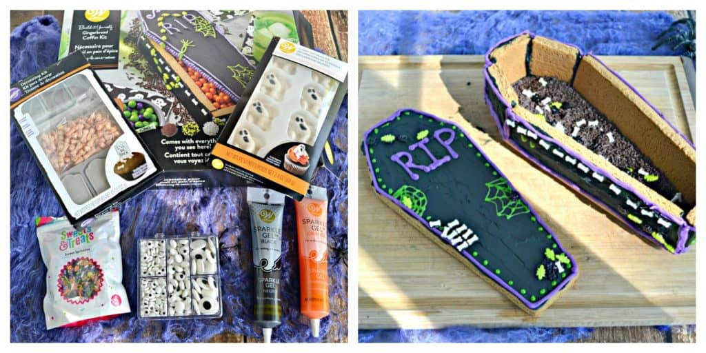 Make your own Gingerbread Coffin to top a Spooky Graveyard Layer Cake!