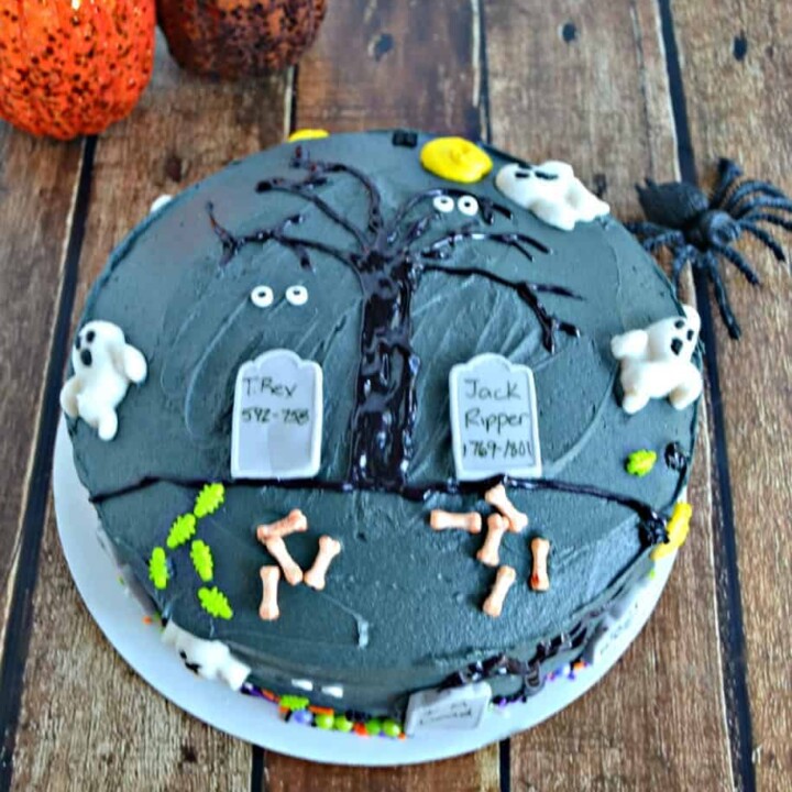This Halloween make a Spooky Graveyard Layer Cake for dessert!