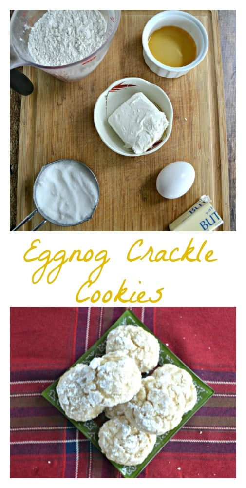 Everything you need to make Eggnog Crackle Cookies