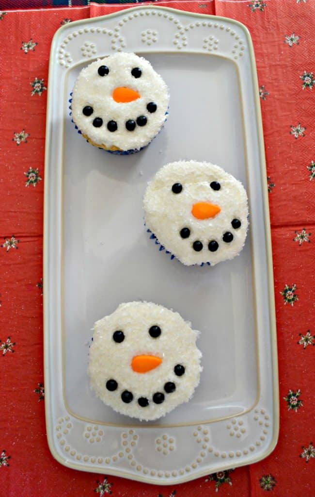 Easy to make Snowman Cupcakes