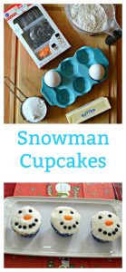 Everything you need to make Snowman Cupcakes