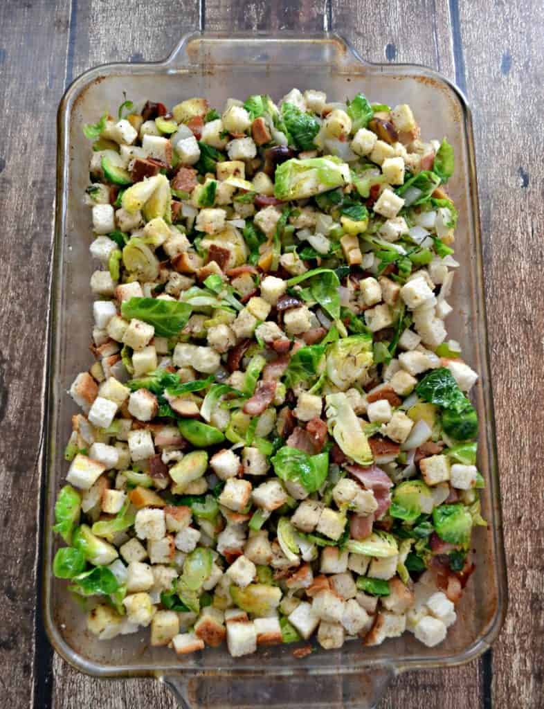 Bake Brussels Sprouts and Bacon Stuffing
