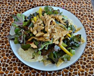 Grab a fork and dig into Chicken Fajita Salads with Queso