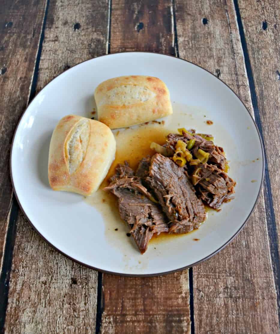 Spicy Instant Pot Mississippi Roast with bread