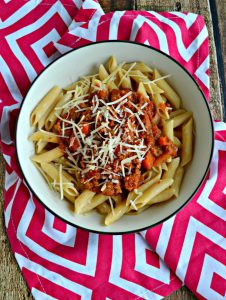 A bowl of Slow Cooker Bolognese