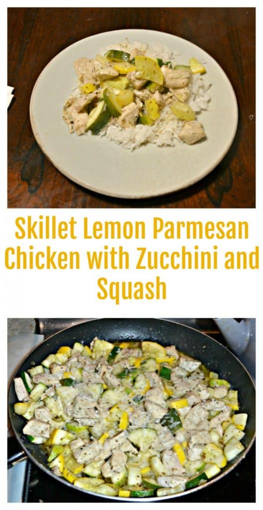 Everything you need to make Skillet Lemon Parmesan Chicken with Zucchini and Squash