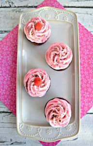 Chocolate Raspberry Mocha Cupcakes with raspberries