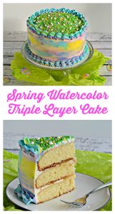 Huge Spring Watercolor Triple Layer Cake