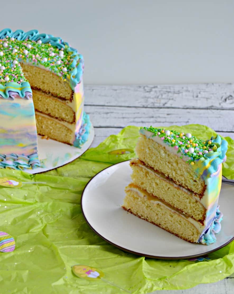 Spring Watercolor Triple Layer Cake