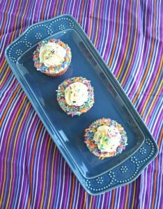 A plat eof Funfetty Cupcakes
