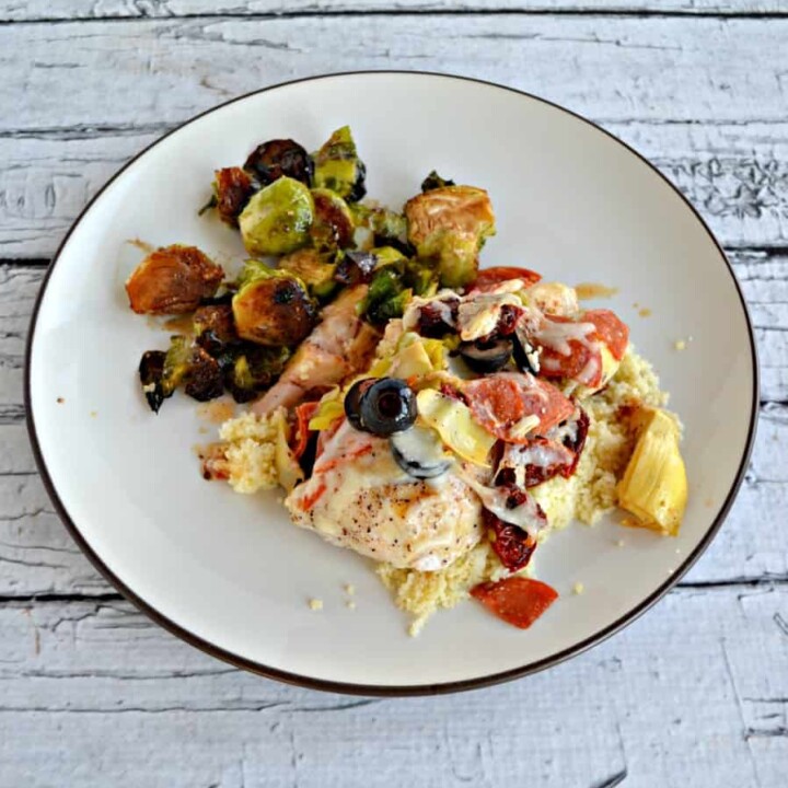 Chicken topped with Antipasto ingredients