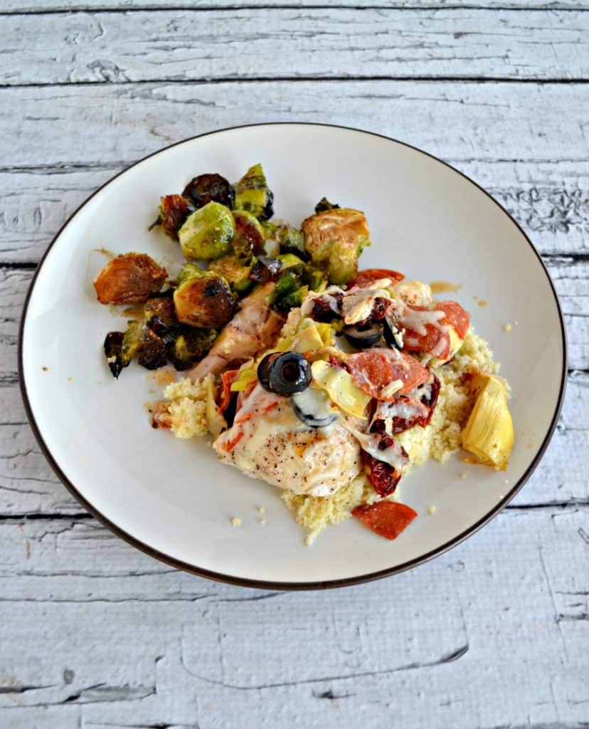 Chicken topped with Antipasto ingredients
