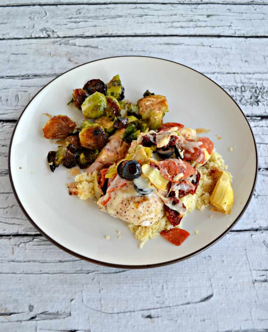 Antipasto Smothered Chicken:  Cook Once, Eat Twice!