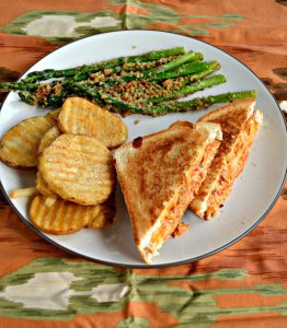 Buffalo Chicken Grilled Cheese and fries