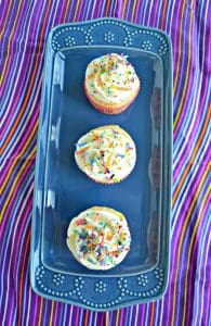 Vanilla Funfetti Cupcakes with sprinkles