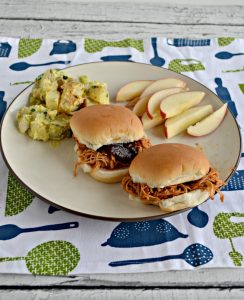 Dinner- 2 BBQ Chicken Sliders and apples