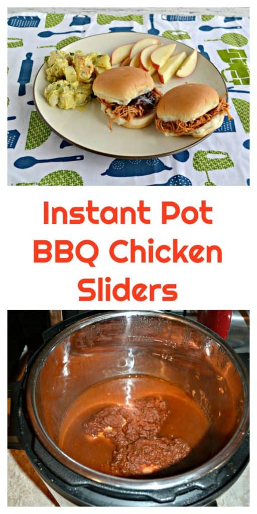 Pinterest Pin: BBQ Chicken Sliders with text overlay