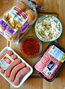 Ingredients for Chorizo and Beef Burgers