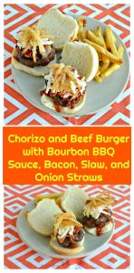 Pinterest Image-Chorizo and Beef Burgers with text overlay