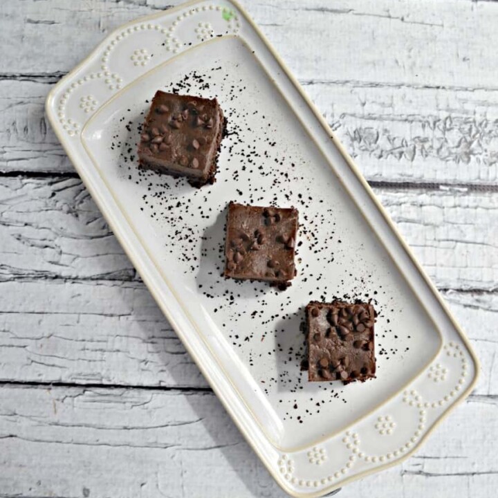 Frosted Mocha Brownies on a platter