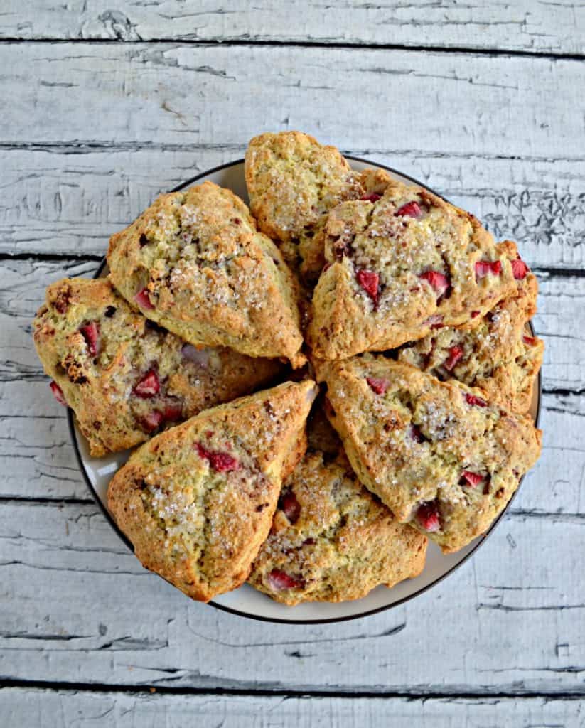 A plate of strawberry scones