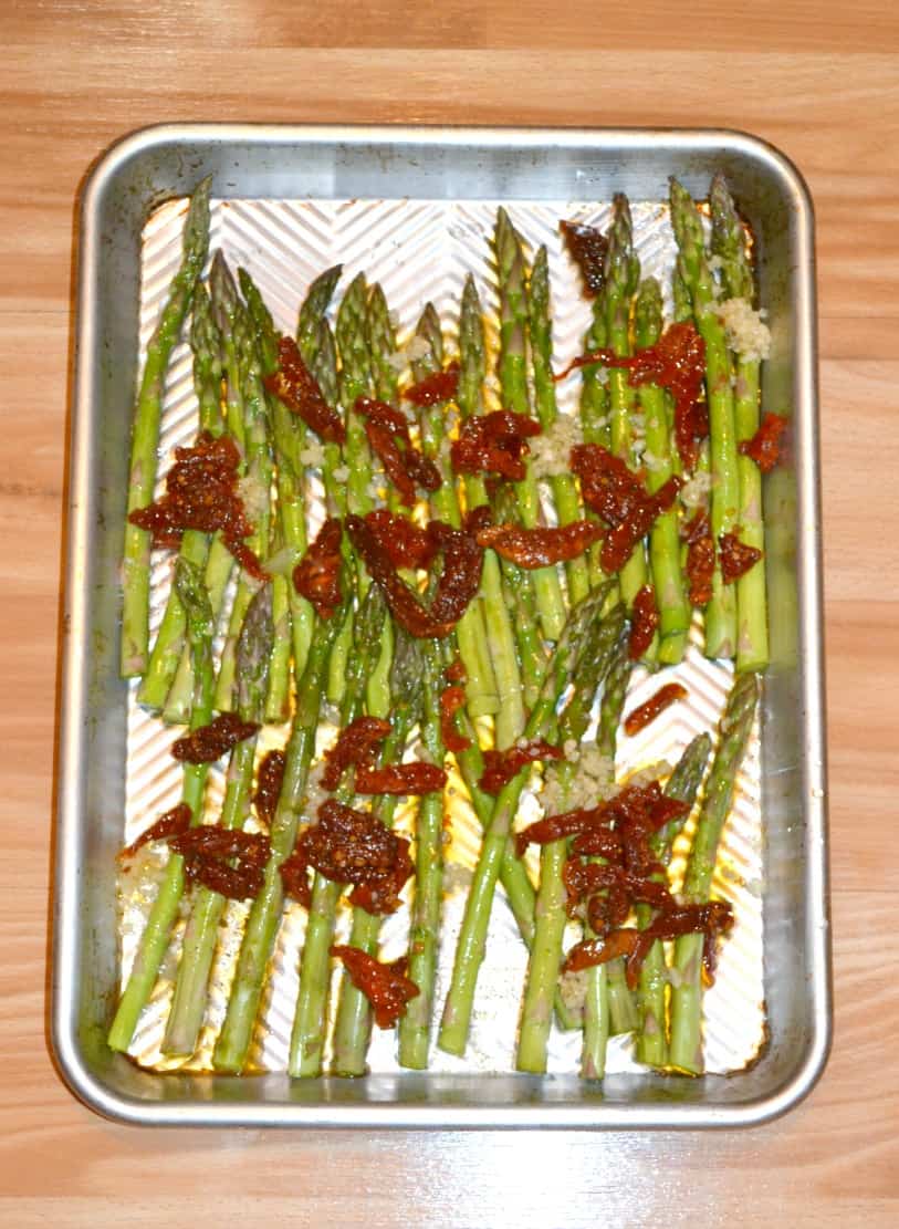 Roasted Asparagus with Sun Dried Tomatoes and Feta