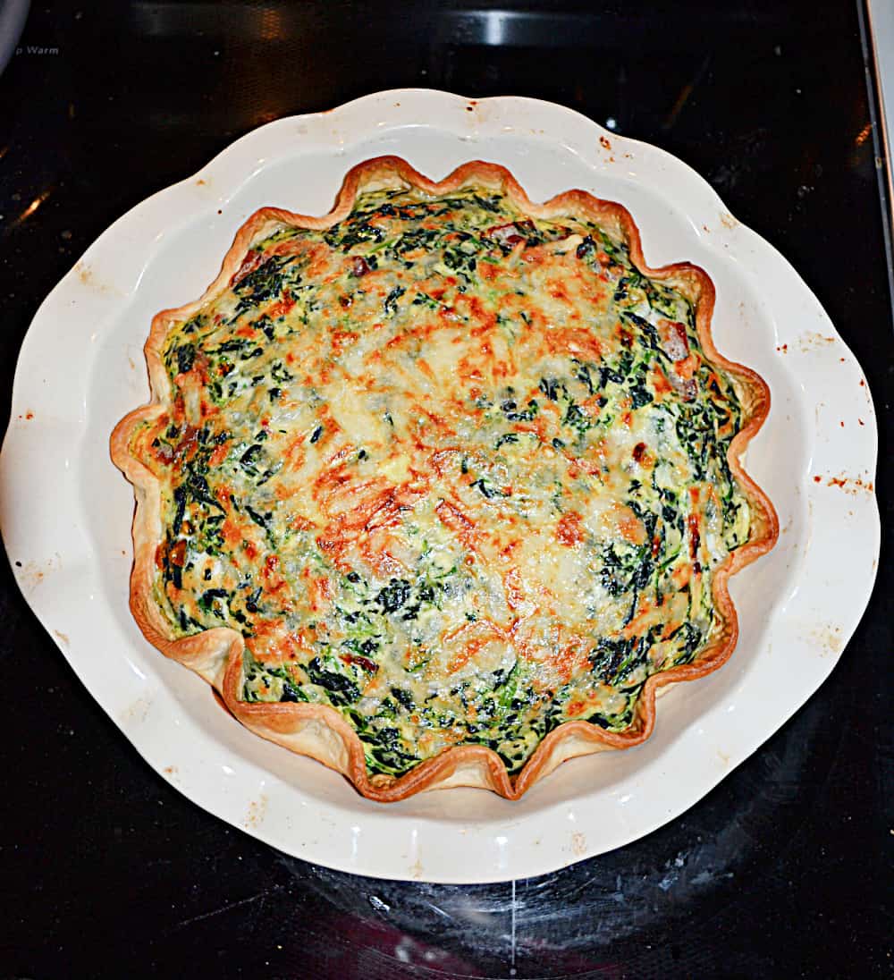 Spinach and Bacon Quiche with Swiss and Gruyere