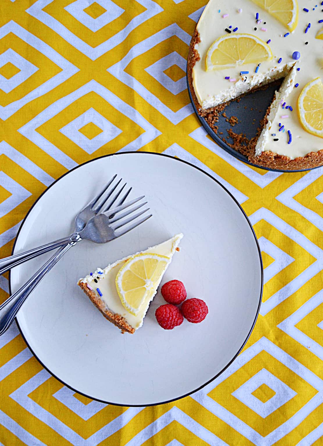 Instant Pot Lemon Lavender Cheesecake #SpringSweetsWeek