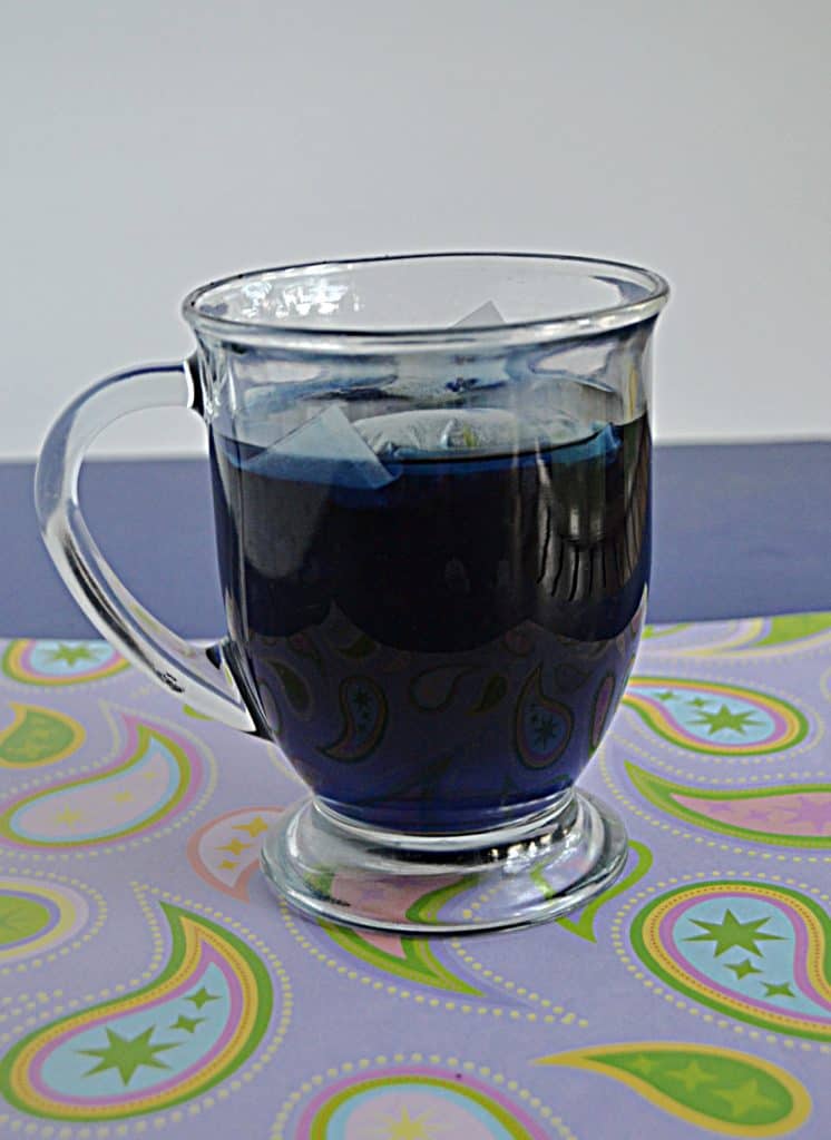 A mug of blue Butterfly Pea Flower Tea