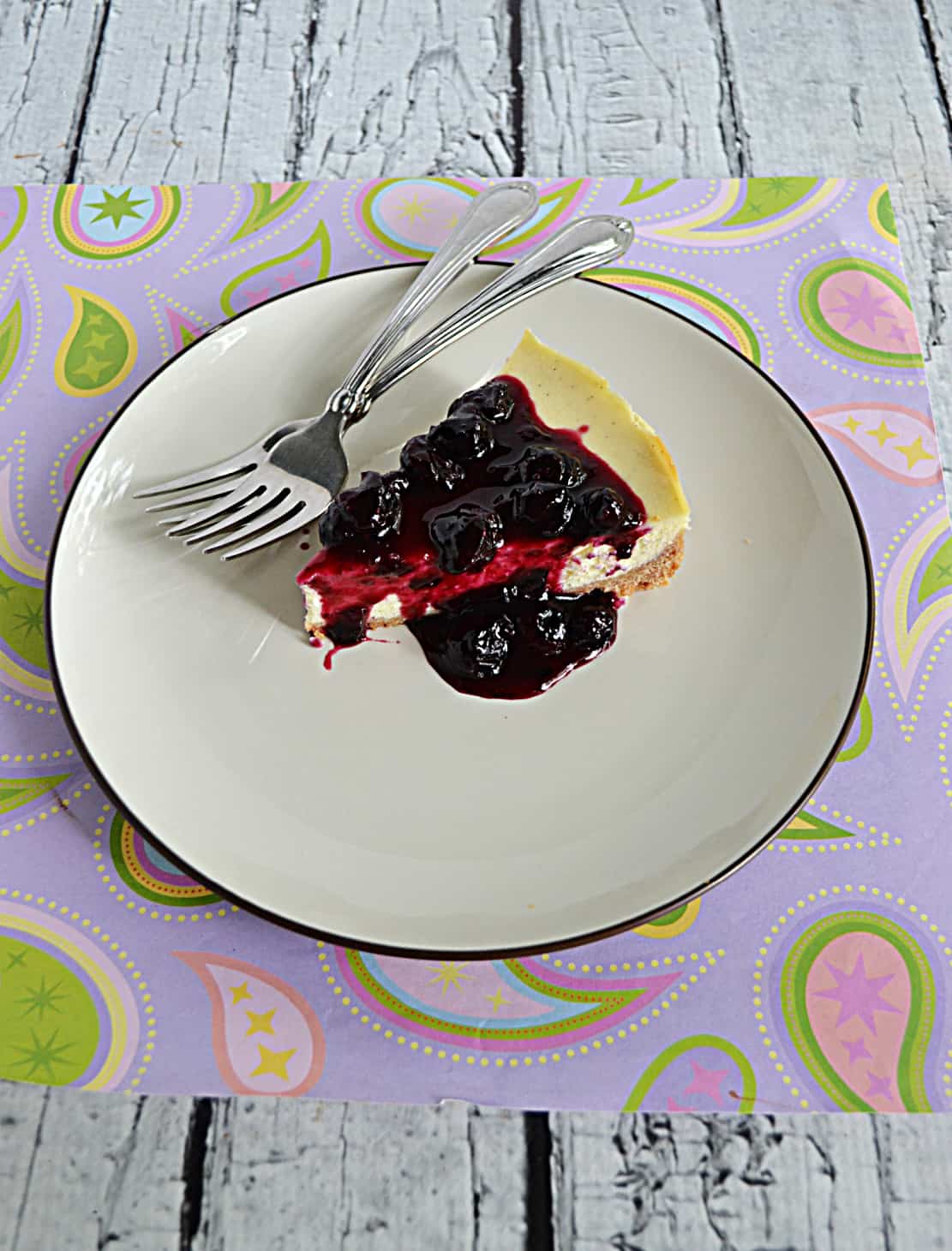 Instant Pot Vanilla Bean Cheesecake with Blueberry Compote