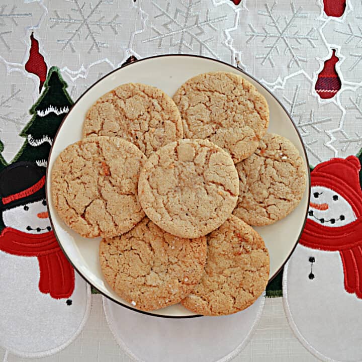 A plate of snickerdoodle cookies.