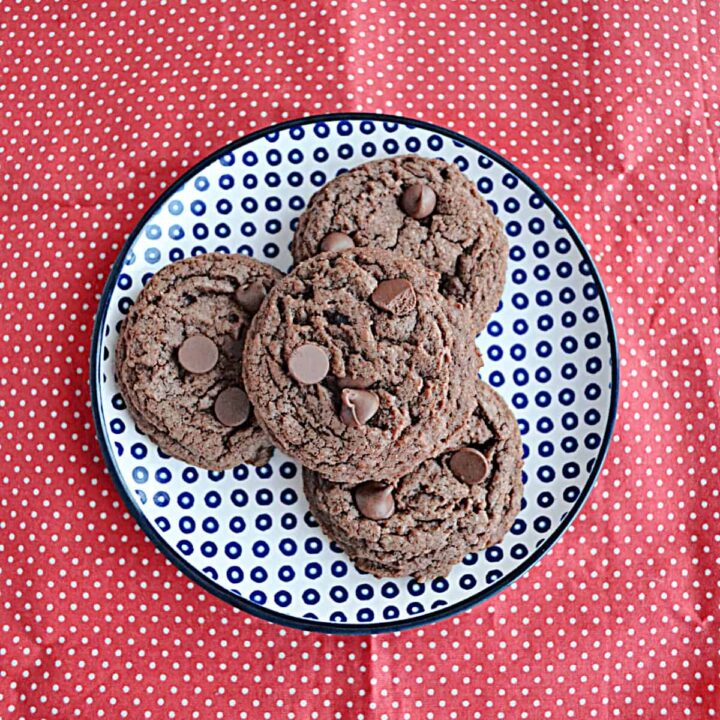 A plate of Chocolate Chip Nutella Cookies.