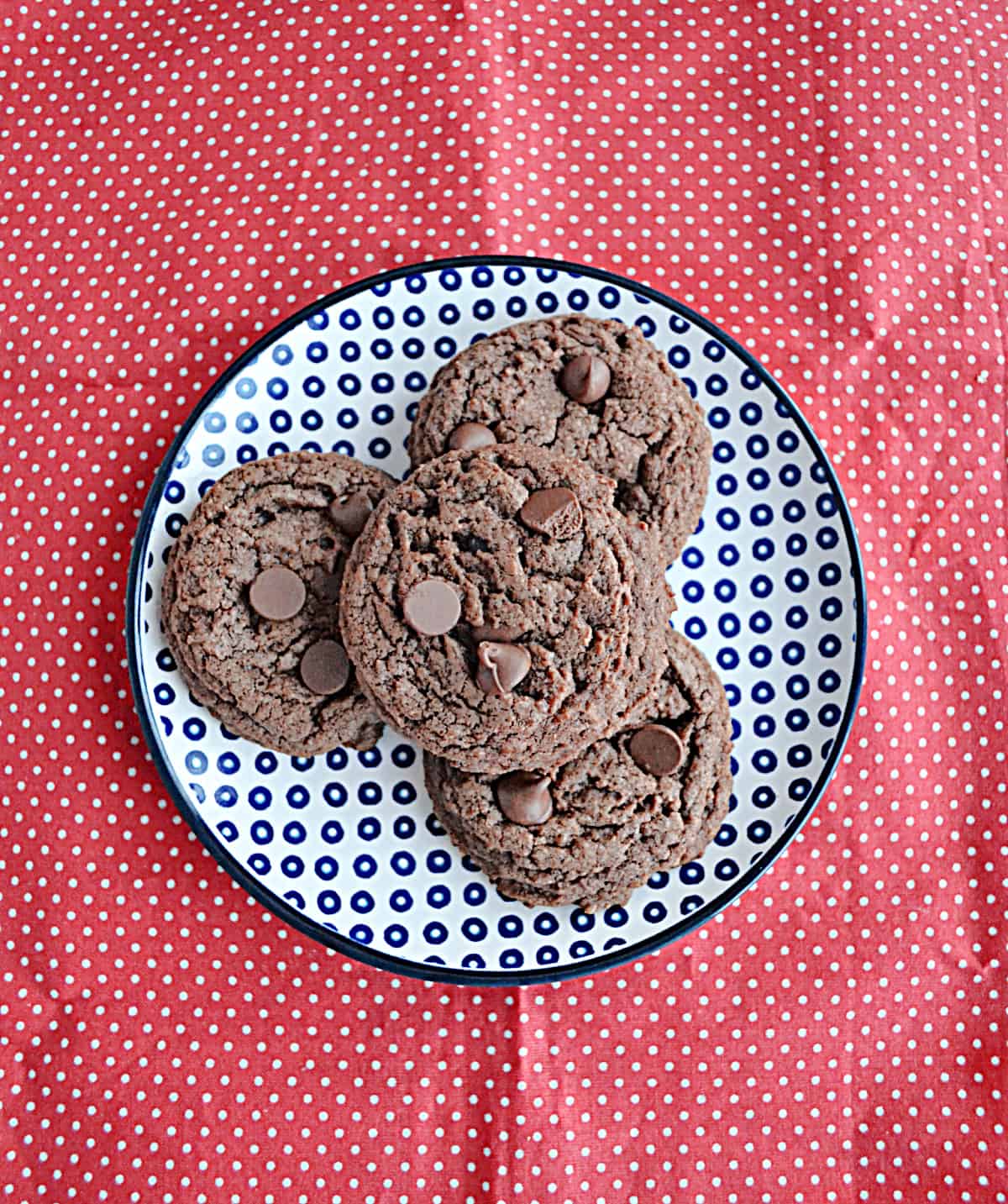 A plate of Chocolate Chip Nutella Cookies.