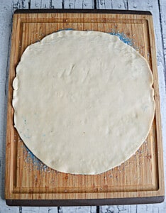 A rolled out pie crust.