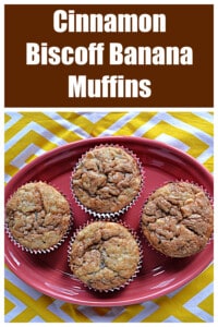 Pin Image: Text title, a plate with 4 muffins on it.
